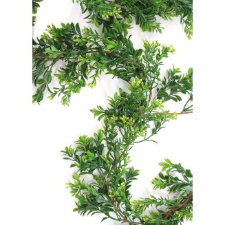  6 ft Boxwood Green Garland, Artificial Greenery, Everyday Garland, Perfect for Weddings, Fireplace Mantels, Dining and Living Rooms