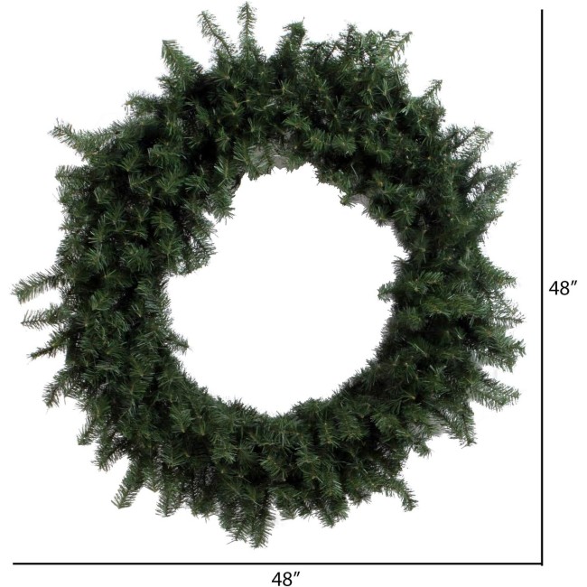 Vickerman 48" Canadian Pine Artificial Christmas Wreath, Unlit - Artificial Pine Christmas Wreath - Seasonal Indoor Home Decor - Featuring 480 PVC Tips