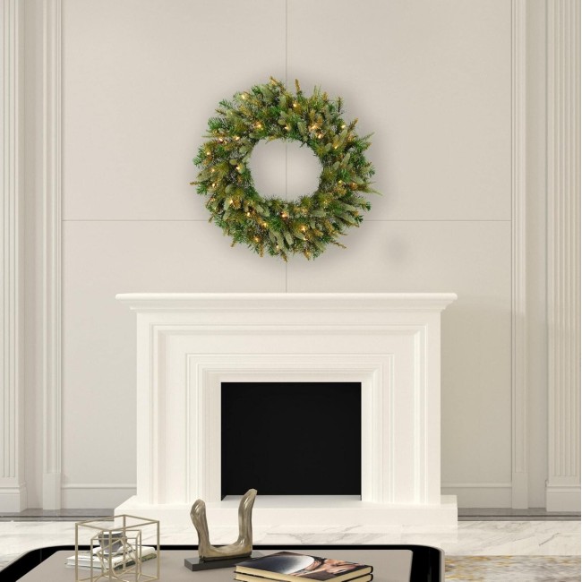 Vickerman 36" Cashmere Wreath with 100 Warm White LED Lights