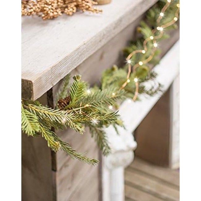  6 ft Alpine Fir Lightweight Garland, Artificial Greenery, Christmas Garland, Perfect for Weddings, Fireplace Mantels, Dining and Living Rooms