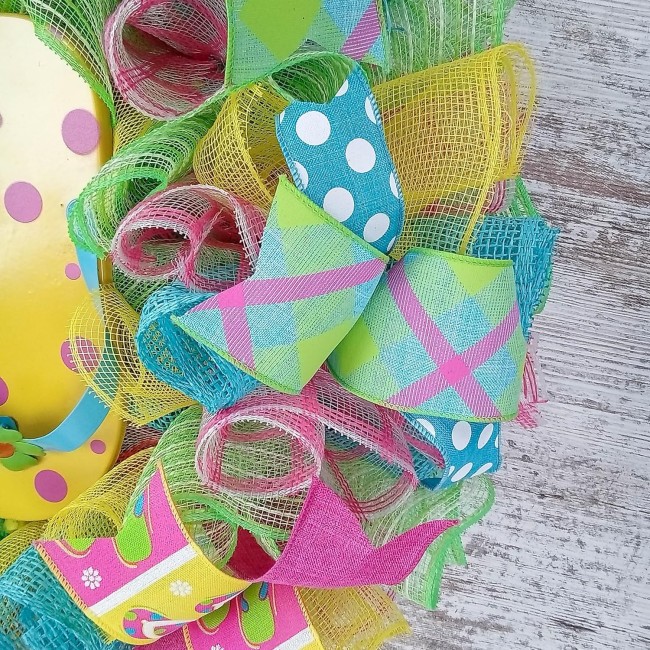 Yellow Summer Spring Flip Flop Welcome Deco Mesh Wreath | Turquoise Lime Green Pink