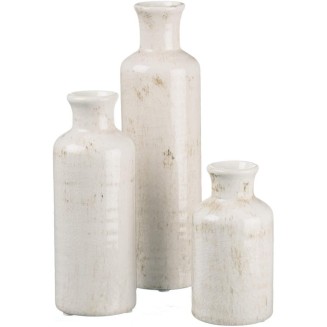  White Ceramic Vase Set, Farmhouse Decor, Home Decorative Vase, Vases For Your Kitchen, Bedroom, Office, Living Room, Bathroom, & Shelf Centerpiece Table Decorations (CM2333)