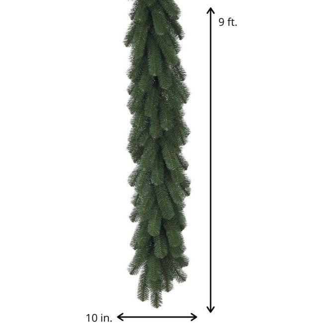  9 ft Douglas Full Pine Garland, Artificial Greenery, Seasonal Holiday Decor, Perfect for Weddings, Fireplace Mantels, Dining and Living Room