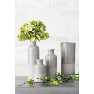  Ceramic Gray Dipped Tall Flower Vase (CM2860)