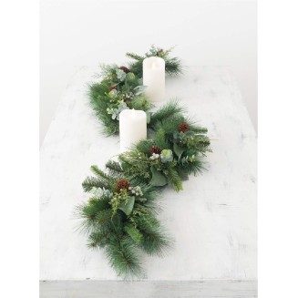  6-Foot Mixed Eucalyptus & Pinecone Fall Garland, Artificial Greenery, Seasonal Holiday Decor, Perfect for Weddings, Fireplace Mantels, Dining and Living Room