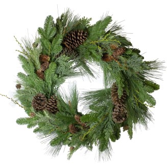 Northlight - Pine Cone and Cedar Artificial Christmas Wreath - 32-Inch, Unlit