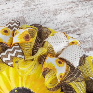 Sunflower Front Door Wreath - Burlap Sun Flower Decorations | Yellow Brown Jute, Thank You, Housewarming