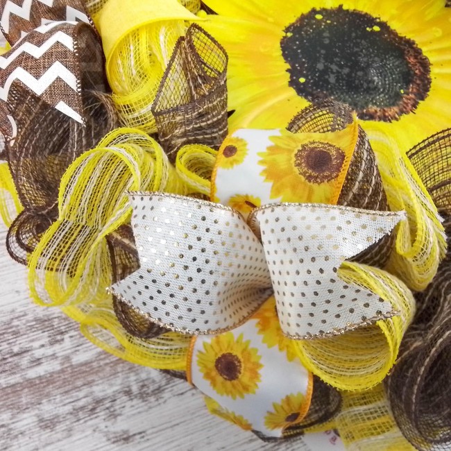 Sunflower Front Door Wreath - Burlap Sun Flower Decorations | Yellow Brown Jute, Thank You, Housewarming