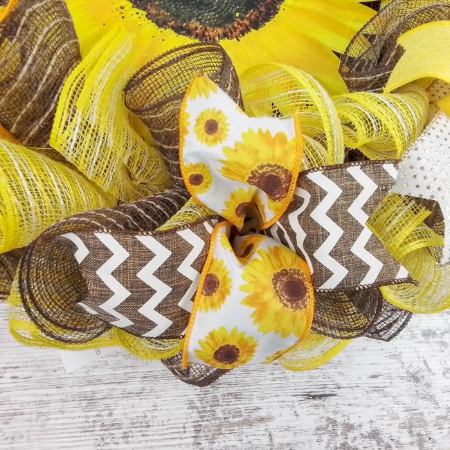 Sunflower Front Door Wreath - Burlap Sun Flower Decorations | Yellow Brown Jute, Thank You, Housewarming