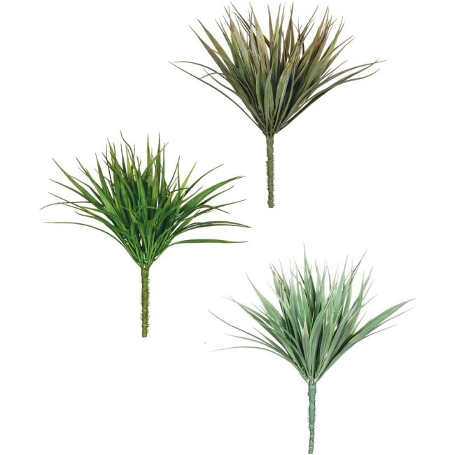  Artificial Wild Grass Stems, Life-Like Greenery Floral Stems Set of 3 for Vases, Wedding Bouquet DIY Centerpiece 11.5" H