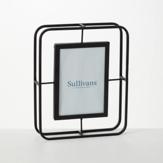  Abstract Black Tabletop Picture Frame Industrial Metal Photo Frame 10.25" H Black