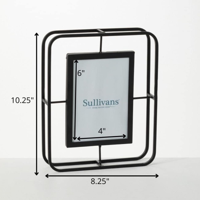  Abstract Black Tabletop Picture Frame Industrial Metal Photo Frame 10.25" H Black