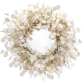 Melrose 85110 Silver Dollar Wreath, 33" D, Fabric