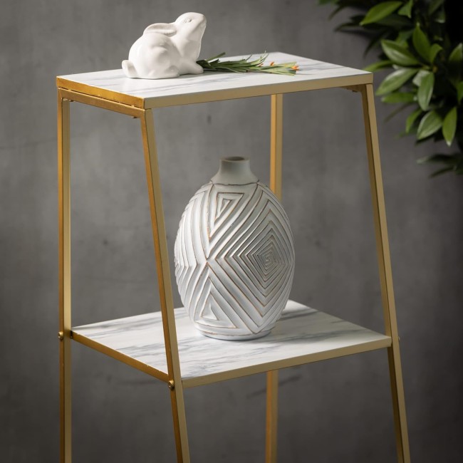  Modern Textured Decorative Vase Set of 2, Modern Home Décor, Vases for Room Décor, Floor Vases, Shelf,Mantel, Entryway, Living room-Gold & White (PR2708)