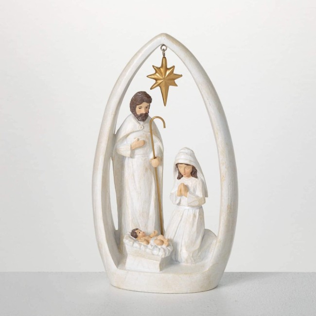  Resin Christmas Holy Family Nativity Scene, Christmas Decor, Nativity, Christmas Room Decor, Nativity Christmas Decorations, 8.5 inches tall