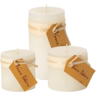  Vance Kitira Set of 3 Pillar Candles, Clean-Burning, Environmental-Friendly, Scentless, Real-Wax Candles, Home Décor, Hosting Décor