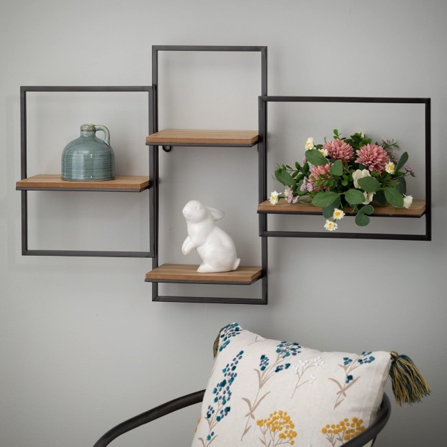  Quadrate Open Wood Wall Shelf, Wall Décor, Wall Decorations for Home, Home Décor