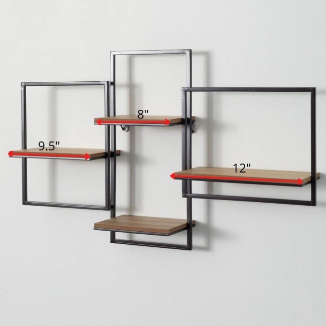  Quadrate Open Wood Wall Shelf, Wall Décor, Wall Decorations for Home, Home Décor