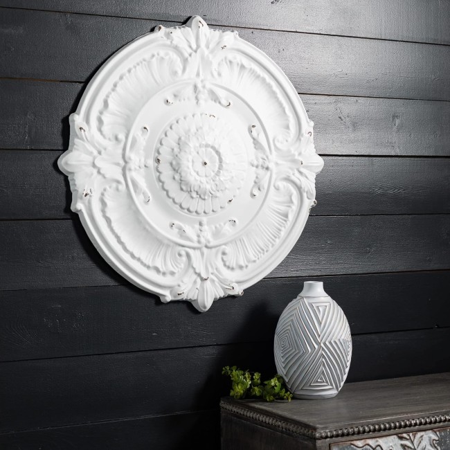  Brushed White Wall Medallions, Wall Décor, Wall Decorations For Home, Home Décor