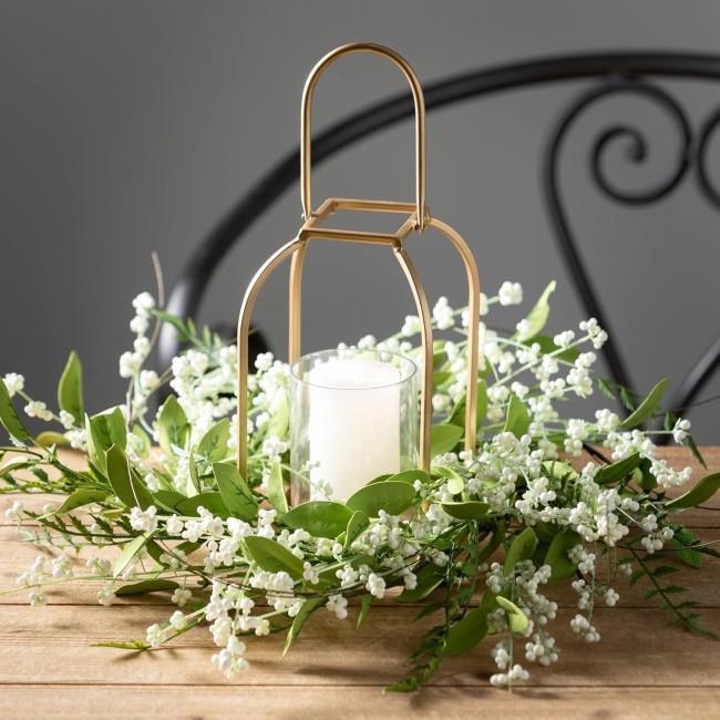  Gold Pillar Lantern Candle Holder, Modern Farmhouse Home Décor Accents, Tabletop and Mantle Decorations, Candle Holder for LED or Wax Candles