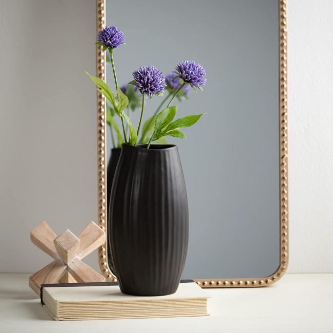  Ceramic Black Vase, 9" Tall Flower Vase for Modern Home Décor, Minimalist Ceramic Vase for Shelf and Table, Vases for Centerpieces, Living Room, Bedroom, Kitchen, and Office Décor (CM3116)