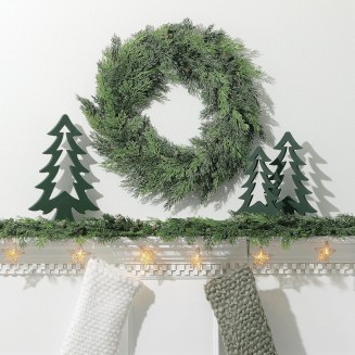  6 ft Lush Green Cypress and Berry Garland, Artificial Greenery, Seasonal Holiday Decor, Perfect for Weddings, Fireplace Mantels, Dining and Living Room