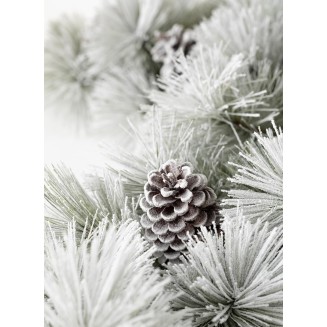  6 ft Snow Flocked Pine and Cone Garland, Artificial Greenery, Seasonal Decor, Perfect for Weddings, Fireplace Mantels, Dining and Living Rooms