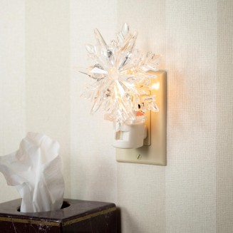  Christmas Snowflake Nightlight, Holiday Decor, Christmas Nightlight, Christmas Decorations, Night Light; Clear (PN4003)