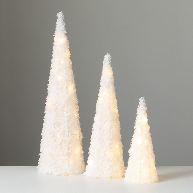  31.75", 24" H and 16" Large Lighted Cone Trees, Christmas Décor Trees, Holiday Decor, Christmas Tabletop Trees, Mantle Decor, Christmas Decorations