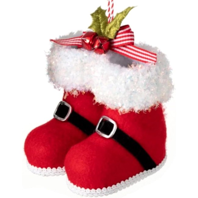  Santa's Boots Ornament Set - Set of 2 - Home for The Holidays - Christmas Tree Ornaments - Santa Ornament - Red Christmas Ornaments