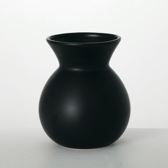  Ceramic Black Matte Vase, Modern Home Decor, 8.25 inches, Kitchen, Living Room, Office Decor, Versatile Indoor Decoration