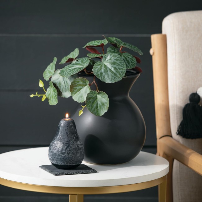  Ceramic Black Matte Vase, Modern Home Decor, 8.25 inches, Kitchen, Living Room, Office Decor, Versatile Indoor Decoration