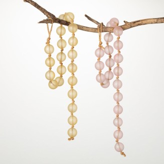  32.5 ft Pink and Yellow Beaded Glass Ball Garland set of 2, Artificial Greenery, Versatile Garland Decor for All Seasons, Perfect for Weddings, Fireplace Mantels, Dining and Living Rooms