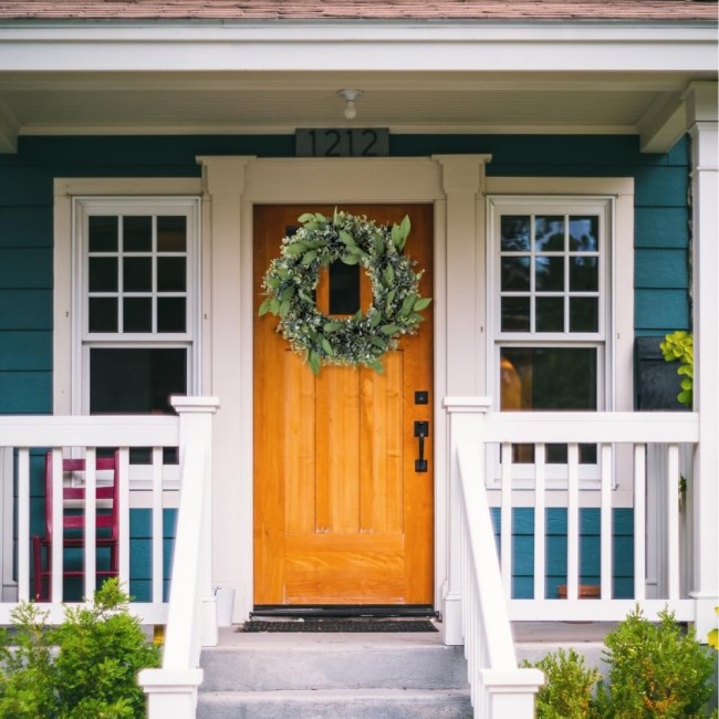  22 Inch Eucalyptus and Sage Wreath, Spring and Summer Artificial Wreath, Everyday Wreath, Front Door Wreaths, Indoor & Outdoor Wreaths, Door, Entryway, Porch Décor