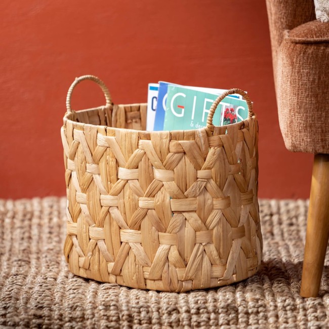  Tan Braided Woven Wicker Basket Set of 3, Natural Textural Weave, Decorative Storage Basket, Perfect for Blankets, Organization, Toys and Gifts