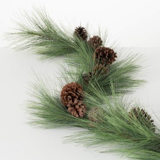  6-Foot Long Pine & Pinecone Christmas Garland, Artificial Greenery, Seasonal Holiday Decor, Perfect for Weddings, Fireplace Mantels, Dining and Living Room