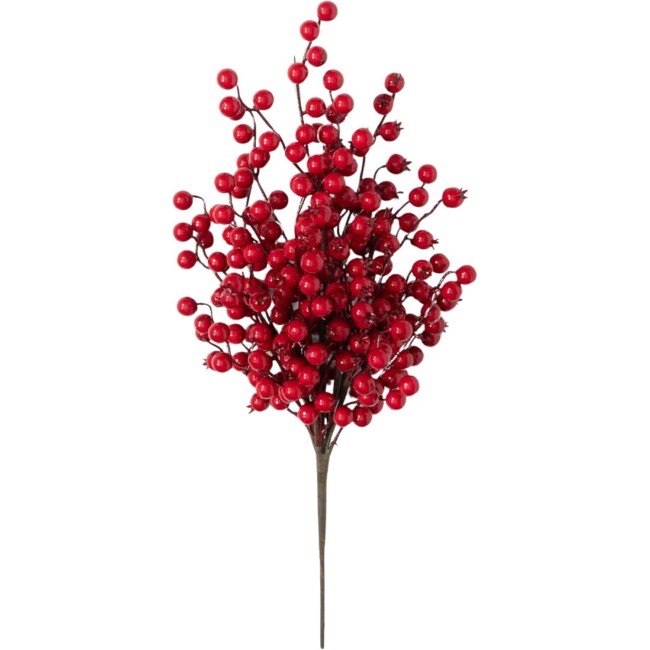  21-Inch Red Berry Spray, Artificial Fake Flower, Lifelike Bouquet Centerpiece for Home, Office, Weddings and Gifts Decor