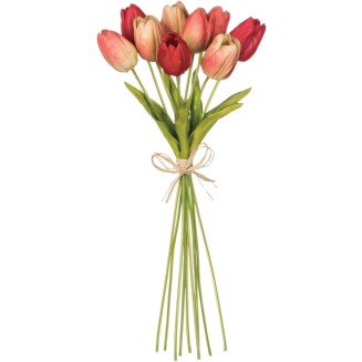  Artificial Tulip Bouquet 15"H Red Flowers