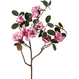  Pink Magnolia Stem, 40-Inch Artificial Fake Flower, Lifelike Centerpiece for Home, Office, Weddings and Gifts Décor