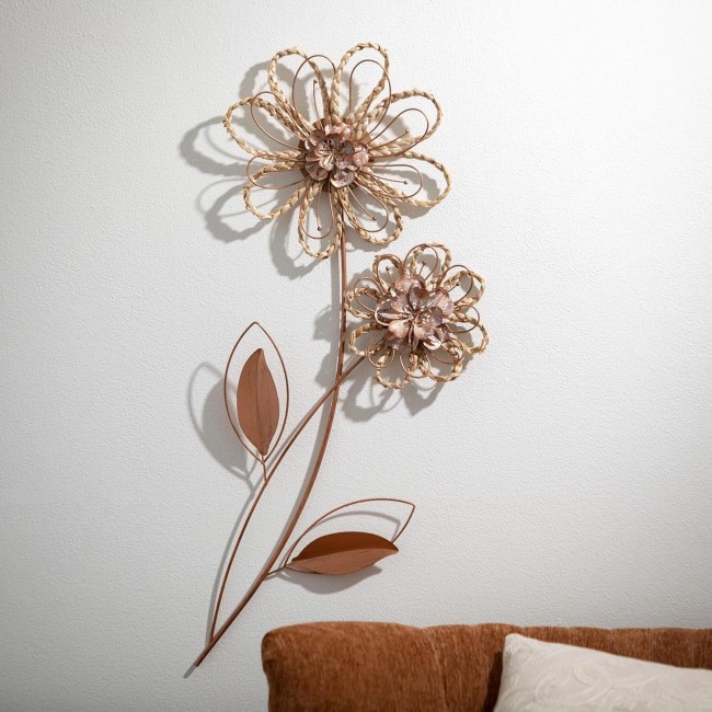  Metal Flower Art Wall Decor, Rustic Vintage Farmhouse Artwork Decoration, Perfect for Office, Living Rooms, Dining Rooms, Kitchens and Bathrooms