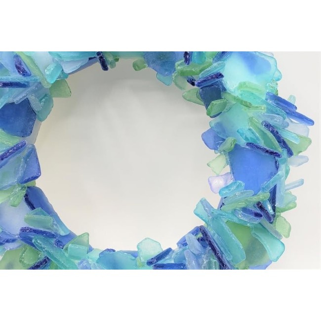 Sea Glass Wreath, Beach Decor Beach Glass Wreath, Nautical Decor Seaglass Wreath, Coastal Decor Sea Glass Art, Beach Glass Art, Ocean Mix