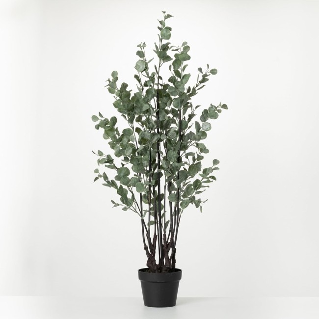  46 Inch Robust Potted Eucalyptus Tree, Everyday, Artificial Trees, Fake Indoor Tree, Artificial Greenery Décor, Living Room, Office, Entryway, Home Décor