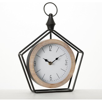  Metal Pentagon Desk Clock with Floating Frame, Ideal for Home Surfaces, Perfect for Bookshelf Decor in Home or Office