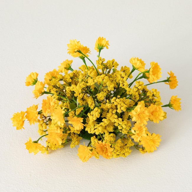  Yellow Wildflower Orb, 10.5-Inch Artificial Fake Flower, Lifelike Bouquet Centerpiece for Home, Office, Weddings and Gifts Decor