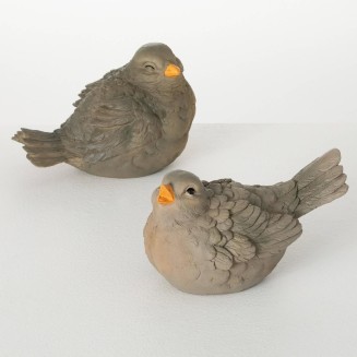 Sulivans Blushing Gray Bird Figurines Set of 2, Perfect for a Table Centerpiece, Mantels and Shelf Decoration, Small Statue for Indoor Spring Decor for Home, Office, Patio