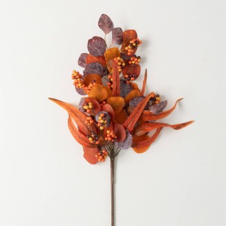  Fall Berry Eucalyptus Spray, Artificial Fake Flower, Lifelike Bouquet Centerpiece for Home, Office, Weddings and Gifts Decor