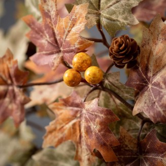  17" Mini Maple Leaf Accent Ring, Fall Mini Wreath, Candle Ring, Perfect for Fireplace Mantels, Dining and Living Rooms