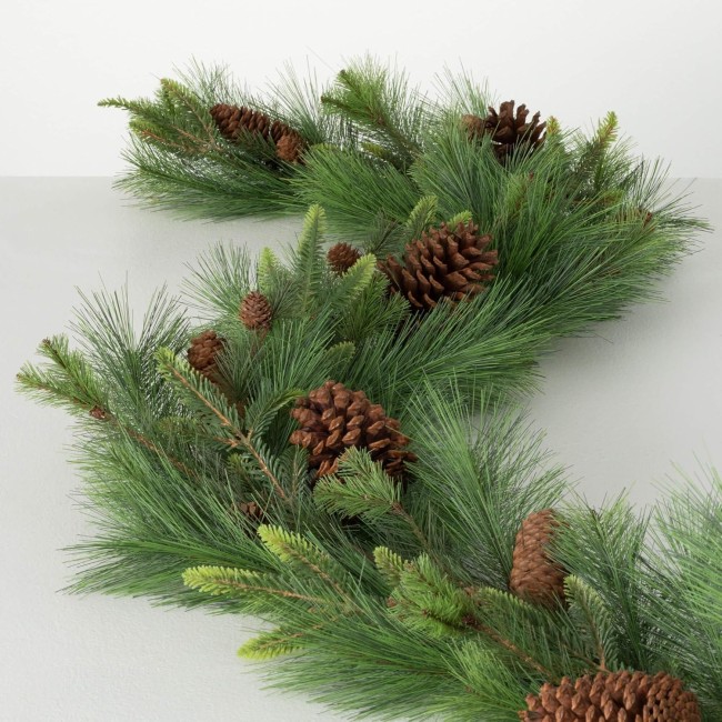  6' Mixed Pine Holiday Garland, Christmas Decor, Artificial Greenery, Perfect for Fireplace Mantels, Dining and Living Rooms