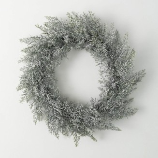  21" White Bubble Bead Cedar Wreath, Christmas Wreath, Front Decor Decor, Perfect for Fireplace Mantels, Dining and Living Rooms