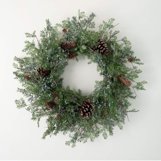  28" Berry Cedar Wreath, Christmas Wreath, Front Decor Decor, Perfect for Fireplace Mantels, Dining and Living Rooms